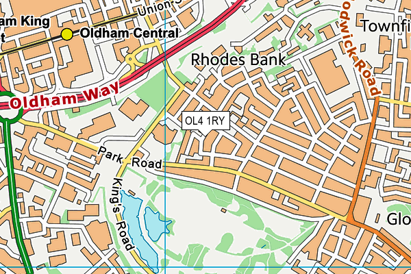 OL4 1RY map - OS VectorMap District (Ordnance Survey)