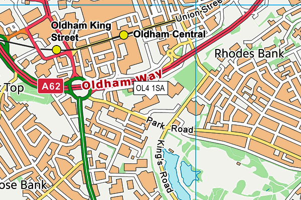 OL4 1SA map - OS VectorMap District (Ordnance Survey)