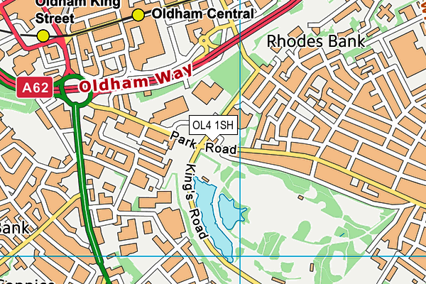 OL4 1SH map - OS VectorMap District (Ordnance Survey)