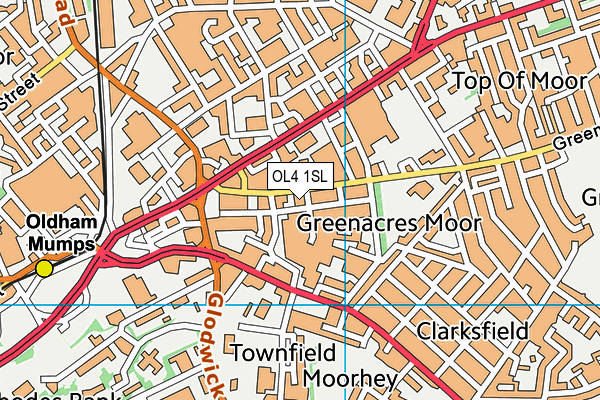 OL4 1SL map - OS VectorMap District (Ordnance Survey)