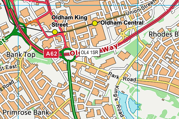 OL4 1SR map - OS VectorMap District (Ordnance Survey)