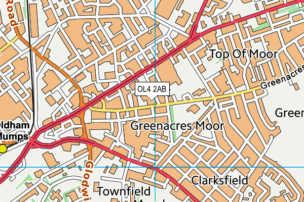 OL4 2AB map - OS VectorMap District (Ordnance Survey)