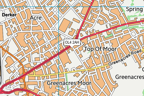 OL4 2AH map - OS VectorMap District (Ordnance Survey)