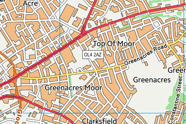 OL4 2AZ map - OS VectorMap District (Ordnance Survey)