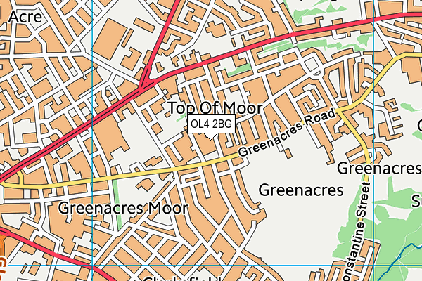 OL4 2BG map - OS VectorMap District (Ordnance Survey)