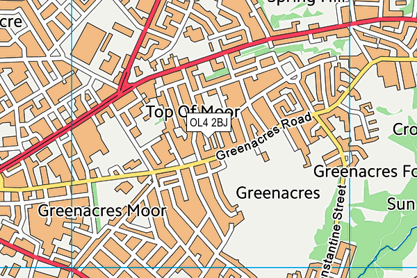 OL4 2BJ map - OS VectorMap District (Ordnance Survey)