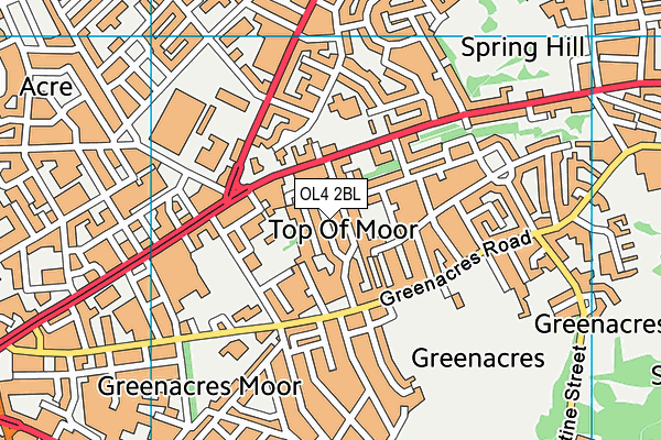 OL4 2BL map - OS VectorMap District (Ordnance Survey)