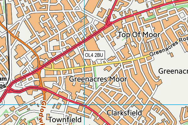 OL4 2BU map - OS VectorMap District (Ordnance Survey)