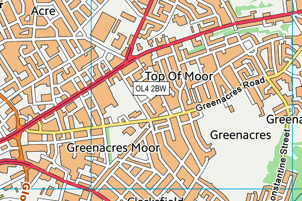 OL4 2BW map - OS VectorMap District (Ordnance Survey)