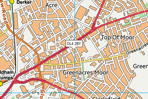 OL4 2BY map - OS VectorMap District (Ordnance Survey)