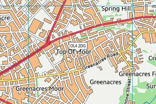 OL4 2DG map - OS VectorMap District (Ordnance Survey)