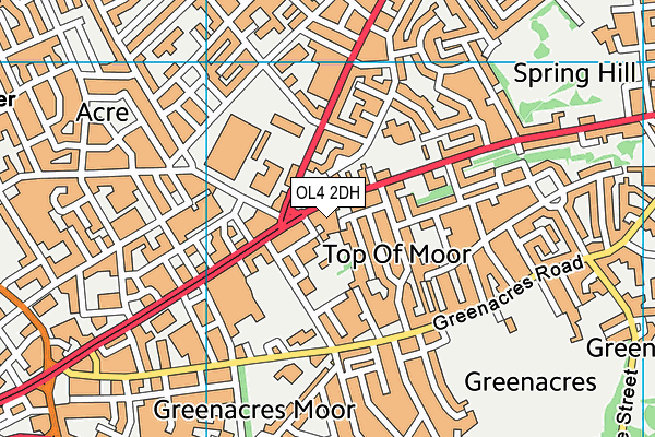 OL4 2DH map - OS VectorMap District (Ordnance Survey)