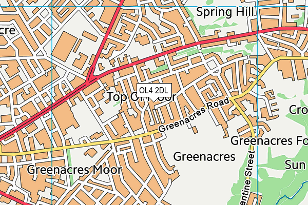 OL4 2DL map - OS VectorMap District (Ordnance Survey)