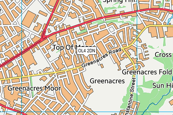 OL4 2DN map - OS VectorMap District (Ordnance Survey)