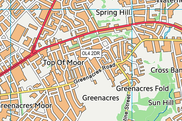 OL4 2DR map - OS VectorMap District (Ordnance Survey)