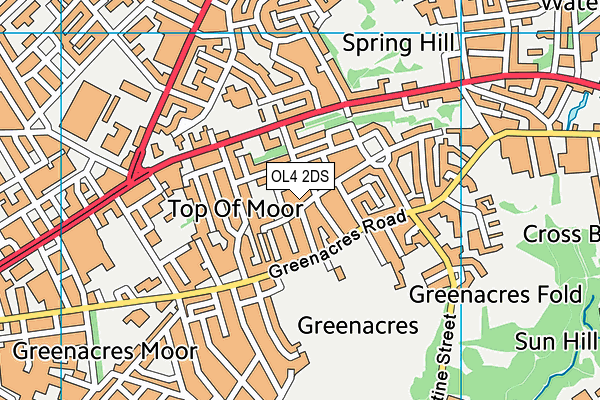 OL4 2DS map - OS VectorMap District (Ordnance Survey)