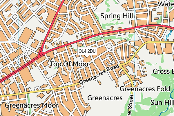 OL4 2DU map - OS VectorMap District (Ordnance Survey)