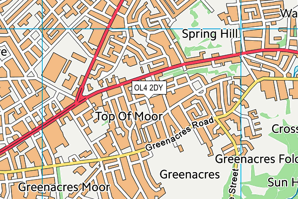 OL4 2DY map - OS VectorMap District (Ordnance Survey)