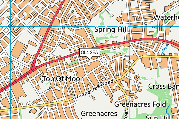OL4 2EA map - OS VectorMap District (Ordnance Survey)