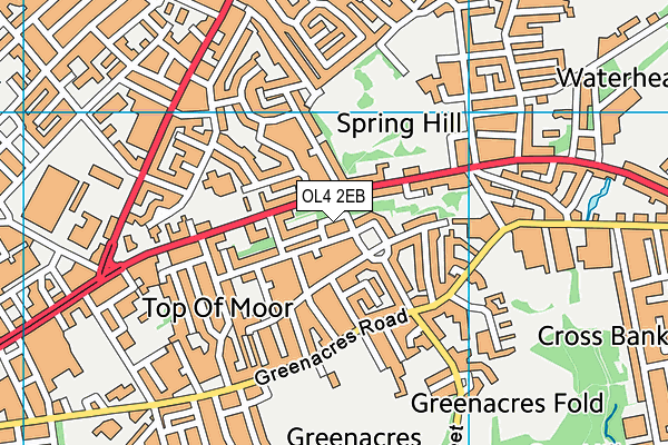 OL4 2EB map - OS VectorMap District (Ordnance Survey)