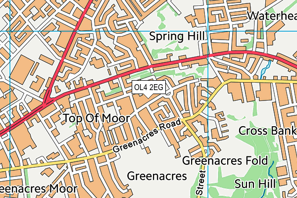 OL4 2EG map - OS VectorMap District (Ordnance Survey)