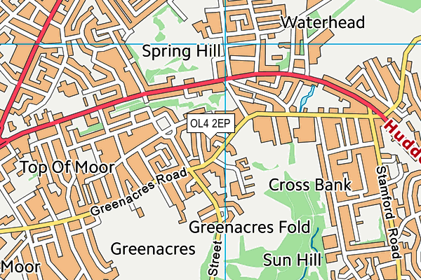 OL4 2EP map - OS VectorMap District (Ordnance Survey)