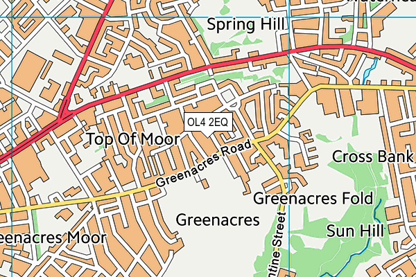 OL4 2EQ map - OS VectorMap District (Ordnance Survey)