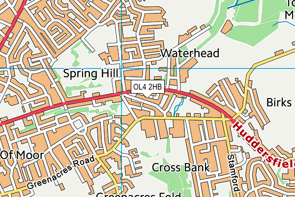 OL4 2HB map - OS VectorMap District (Ordnance Survey)