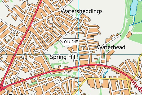 OL4 2HE map - OS VectorMap District (Ordnance Survey)