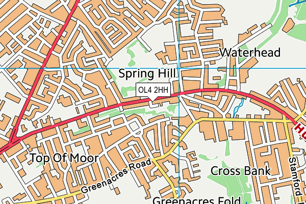 OL4 2HH map - OS VectorMap District (Ordnance Survey)