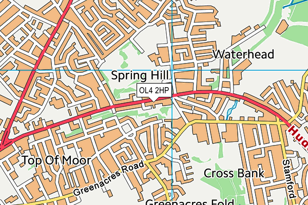 OL4 2HP map - OS VectorMap District (Ordnance Survey)