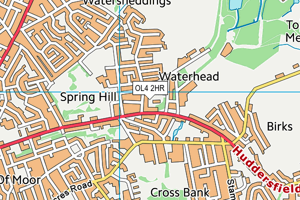 OL4 2HR map - OS VectorMap District (Ordnance Survey)