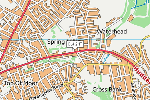 OL4 2HT map - OS VectorMap District (Ordnance Survey)