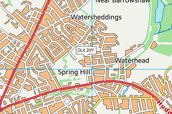 OL4 2HY map - OS VectorMap District (Ordnance Survey)