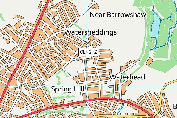 OL4 2HZ map - OS VectorMap District (Ordnance Survey)