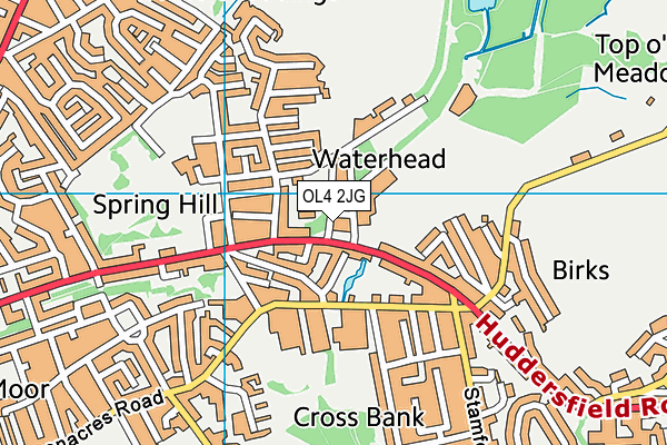 OL4 2JG map - OS VectorMap District (Ordnance Survey)