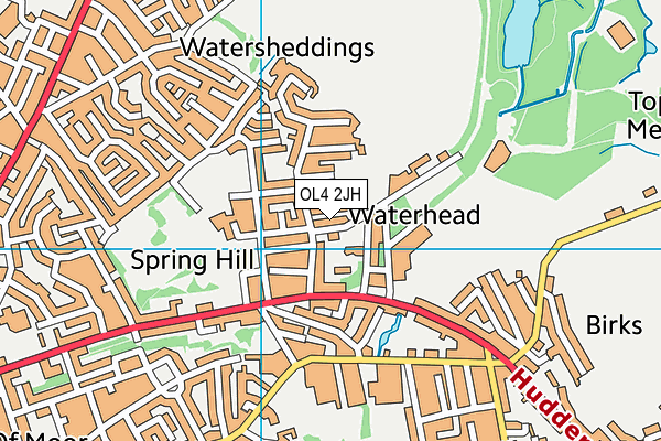 OL4 2JH map - OS VectorMap District (Ordnance Survey)