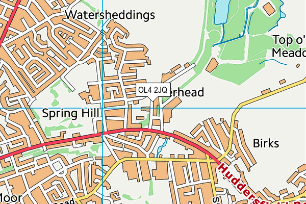 OL4 2JQ map - OS VectorMap District (Ordnance Survey)