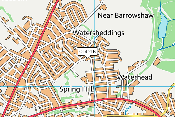 OL4 2LB map - OS VectorMap District (Ordnance Survey)