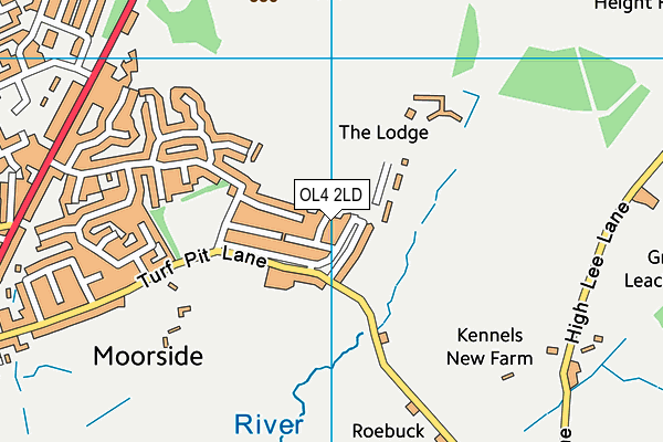 OL4 2LD map - OS VectorMap District (Ordnance Survey)