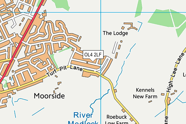 OL4 2LF map - OS VectorMap District (Ordnance Survey)