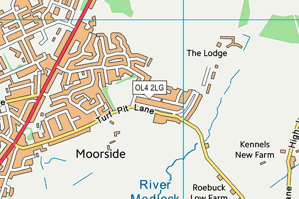 OL4 2LG map - OS VectorMap District (Ordnance Survey)