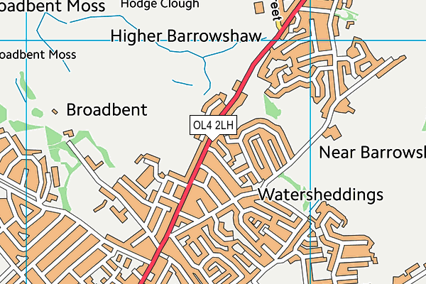 OL4 2LH map - OS VectorMap District (Ordnance Survey)