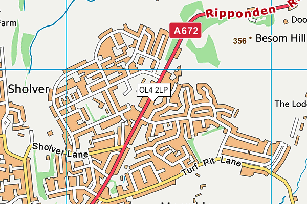 OL4 2LP map - OS VectorMap District (Ordnance Survey)