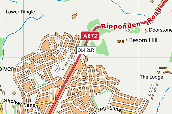 OL4 2LR map - OS VectorMap District (Ordnance Survey)