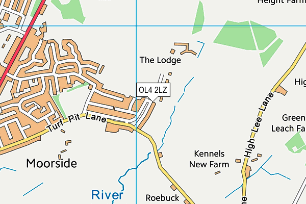 OL4 2LZ map - OS VectorMap District (Ordnance Survey)