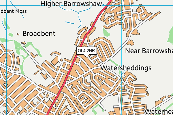 OL4 2NR map - OS VectorMap District (Ordnance Survey)