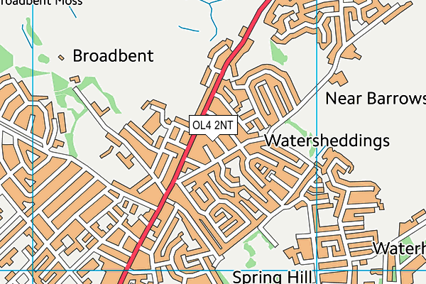 OL4 2NT map - OS VectorMap District (Ordnance Survey)