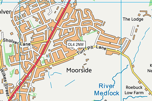 OL4 2NW map - OS VectorMap District (Ordnance Survey)