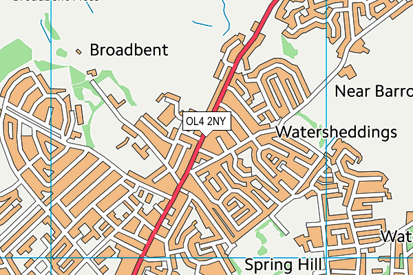 OL4 2NY map - OS VectorMap District (Ordnance Survey)
